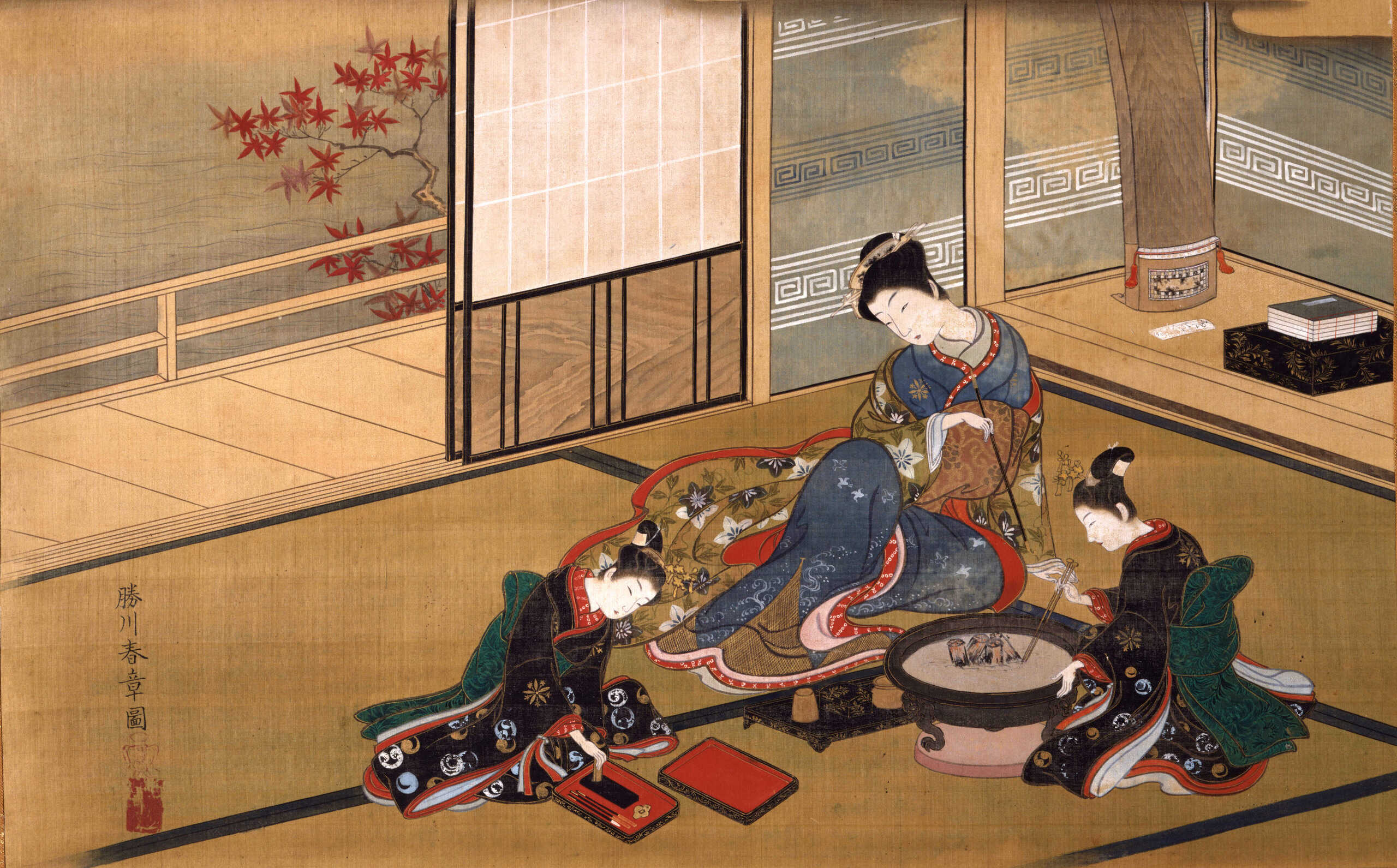 C0041974 桜下遊女と禿図 : 文化遺産データベース – GAEG