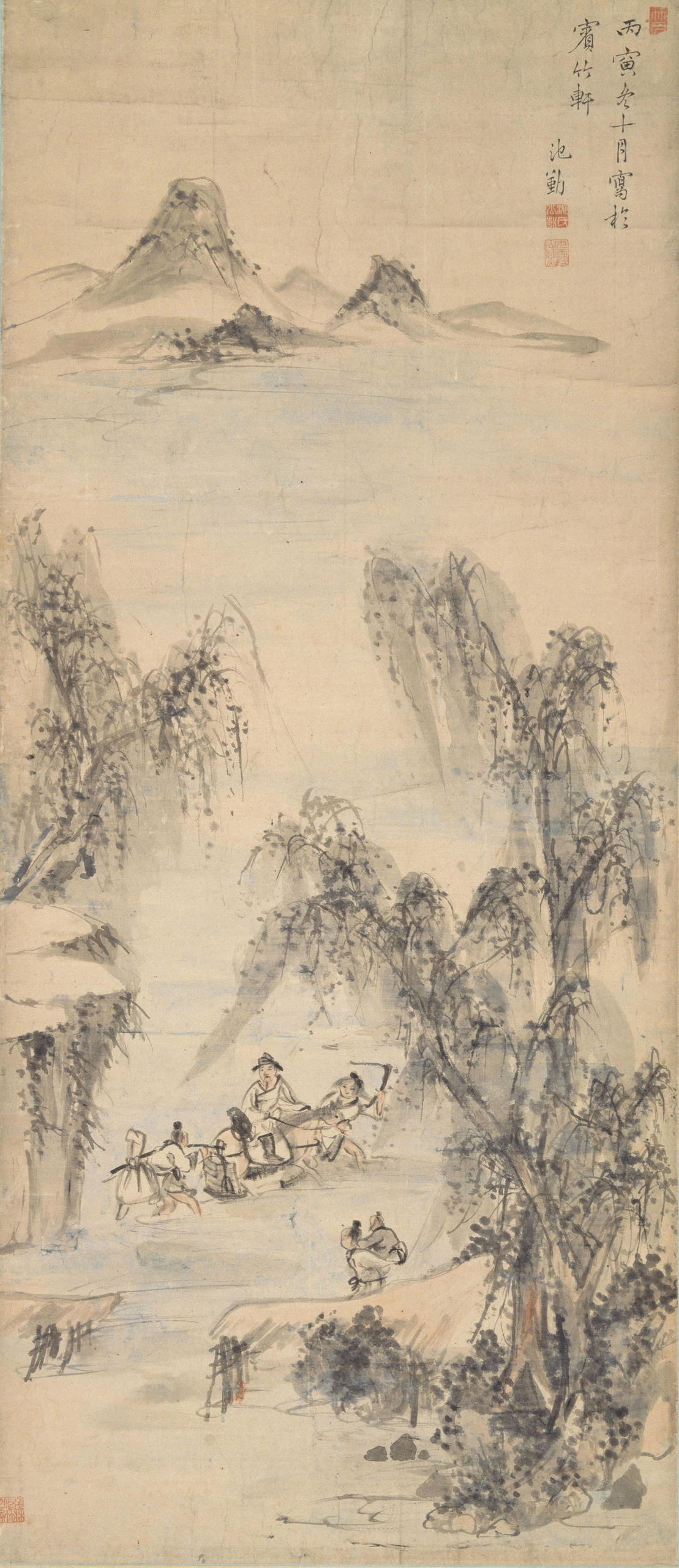 柳渓渡渉図 | 所蔵作品 | 千葉市美術館